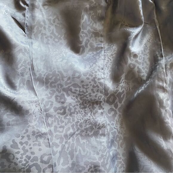 Express Coat Gray Midi Length Sweater Collar Asymmetrical Classy Medium - Picture 9 of 13